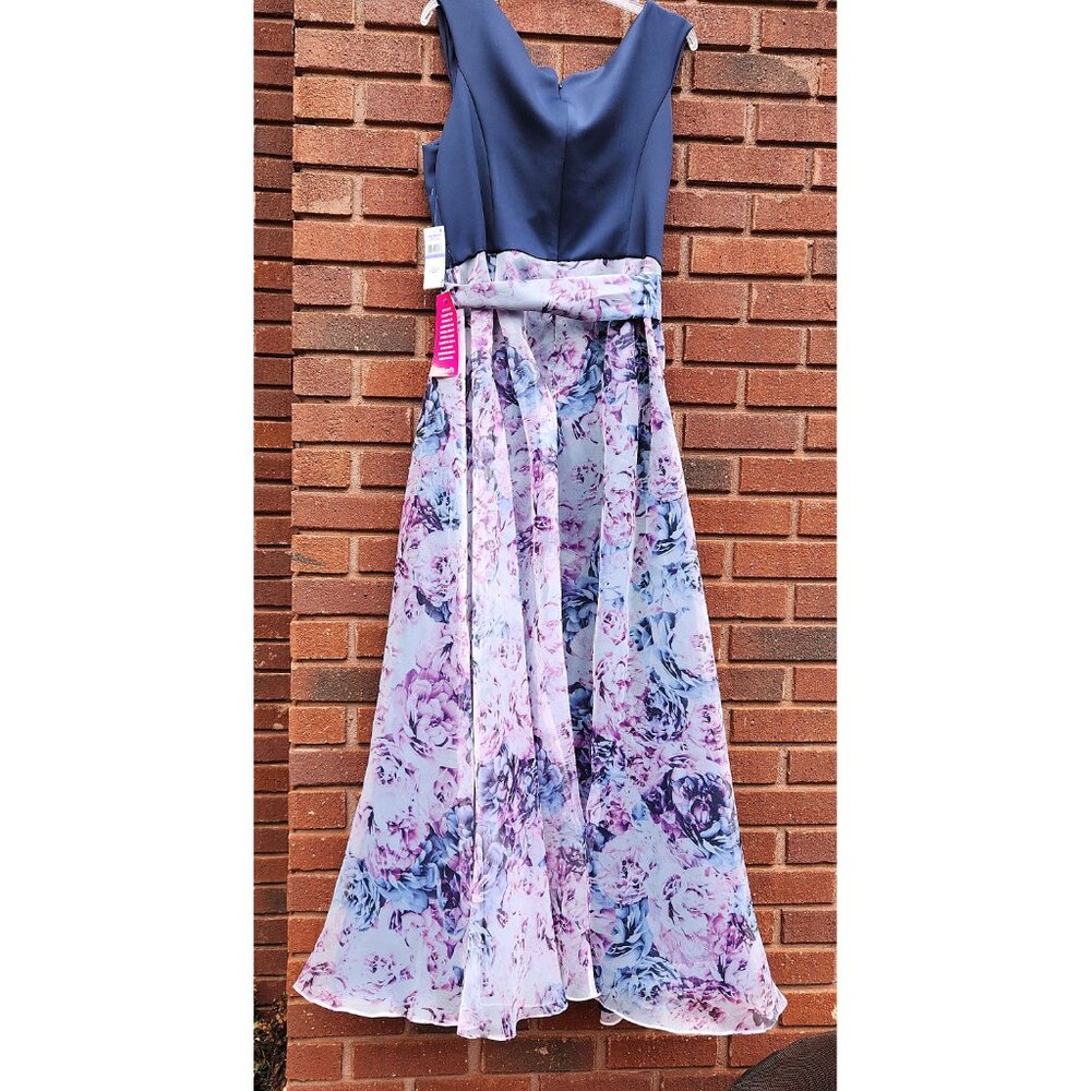 Ignite Evenings Notched Off-the-Shoulder Floral Organza Ball Gown - Sz 18 - NWT - Picture 7 of 12